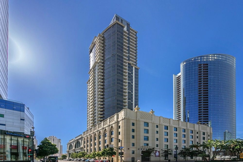 Step into the luxurious and sophisticated lifestyle of Electra. This stunning 2 bedroom 2 baths home showcases 180 degrees of City, Bay and Ocean Views from virtually every room. Enjoy the sunsets from one of the two spacious balconies. You'll appreciate the stainless appliances, gorgeous counter tops. wood floors, generous balconies, fireplace, 2 car parking & storage. Electra is arguably downtown San Diego's most luxurious high rise tower. Neighborhoods: Columbia Complex Features: ,,,,,,,, View: City,Evening Lights