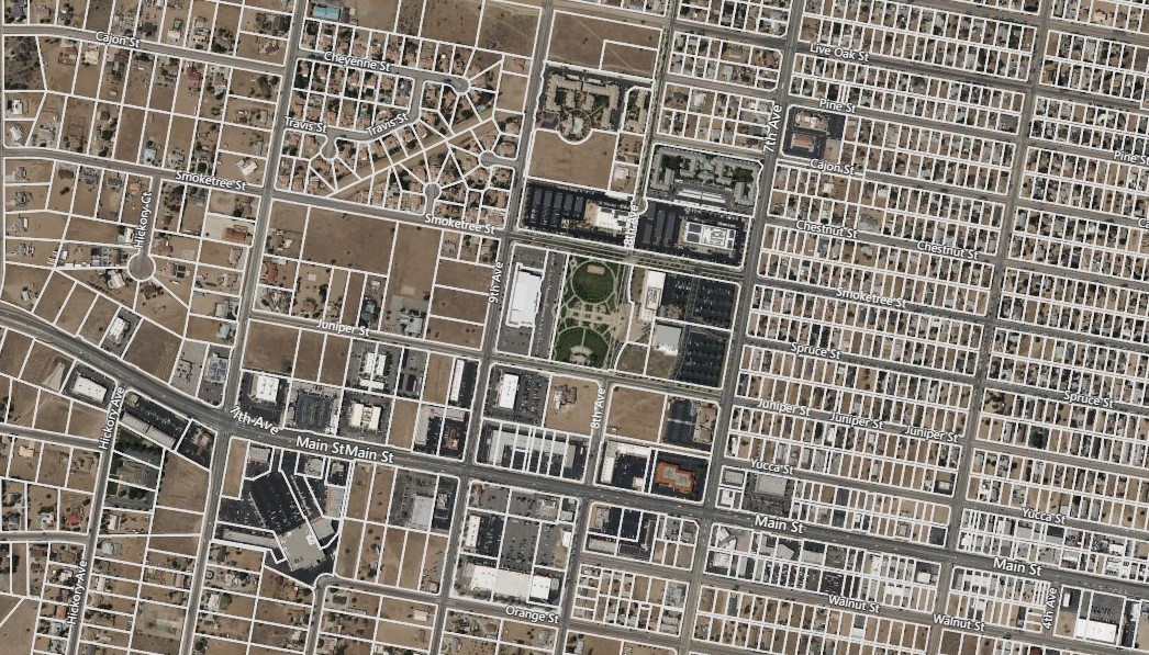 This high-visibility 2.2-acre parcel sits at the hard corner of Juniper St. and 8th Ave, directly in front of the City of Hesperia Civic Plaza—a thriving community hub that hosts a variety of events year-round. With steady foot traffic and built-in demand, this site is primed for development.
Strategically located next to a popular movie theater, this parcel presents an ideal opportunity for a sit-down restaurant, entertainment venue, retail center, or essential services that cater to local residents and visitors alike. The Civic Plaza’s frequent activities, combined with the theater’s consistent draw, create a high-energy, high-traffic environment perfect for business success.
With its prime location, strong visibility, and surrounding residential neighborhoods, this site is a golden investment opportunity for developers and businesses looking to expand.
Don’t miss your chance to be part of Hesperia’s growing commercial landscape!