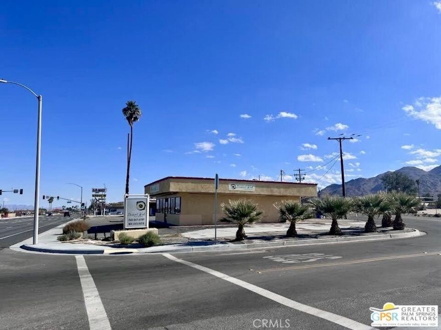 Prime commercial property located in the heart of 29 Palms, with excellent visibility and ample parking. Situated near Joshua Tree National Park, this property is surrounded by retail establishments, schools, and is adjacent to a military base, ensuring steady foot traffic and convenient access. With a spacious interior of 1,520 square feet on a 0.2-acre lot, this versatile space is ideal for a restaurant, retail store, beauty salon, massage studio, small medical or professional office. Zoned CG (General Commercial). This Property Qualifies For a SBA Loan, Sold in it's current condition. Please Contact us for more details or to schedule a viewing. please call May at 626-203-9187.