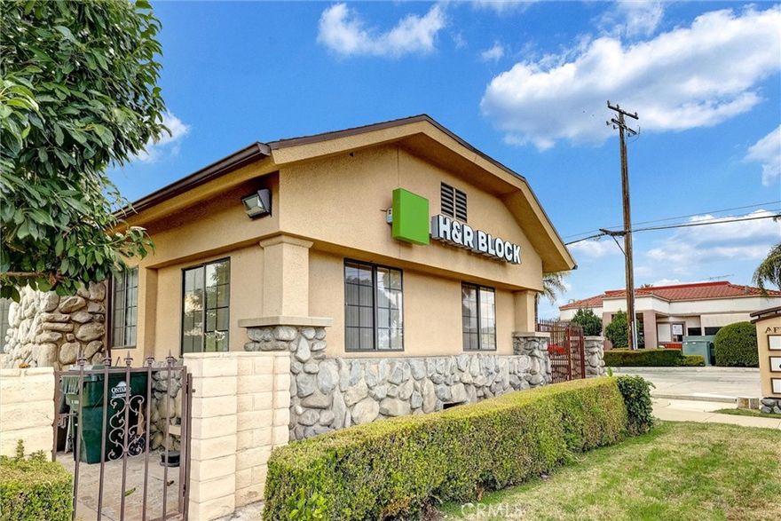 Location, Location, Location. Well maintained stand alone office building with great visibility in the growing City of Ontario. Building has 9 separate office rooms, beautiful receptionist's area, conference room, waiting room, two bath rooms and kitchen . Property has been freshly painted, wood laminated floors and landscaped. Ideal for Office/Medical/Dental/Real Estate/Escrow/HealthCare.  Well lit Parking lot in front and back of property.