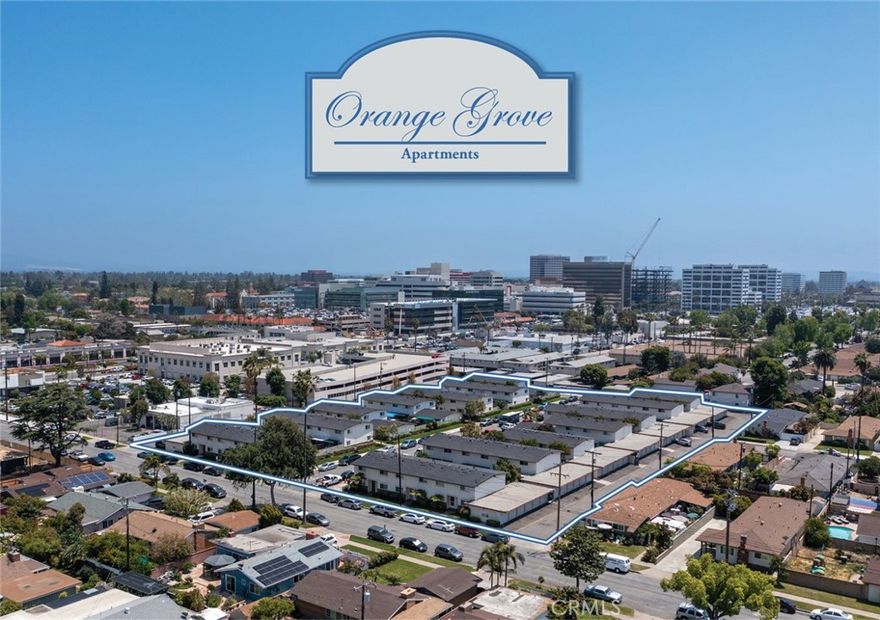 Orange Grove Apartments is a 10-property, 78-unit multifamily investment property located in Orange, CA. Orange Grove Apartments includes: 1522 West Almond Avenue, 1610 West Almond Avenue, 220 South McCoy Road, 221 South McCoy Road, 230 South McCoy Road, 231 South McCoy Road, 254 South McCoy Road, 255 South McCoy Road, 264 South McCoy Road, and 265 South McCoy Road. Orange Grove Apartments offers 6, 2 bed/1 bath units and 72, 2 bed/1.5 bath townhome units. The property features highly desirable amenities including private patios, ample garage parking, and in-unit laundry machines. Current ownership has invested significant capital into improvements at the property to provide a luxury living experience for its residents. 50 of the 78 units have been renovated with high-quality finishes and upgrades including new appliances, plumbing fixtures, flooring, cabinetry, paint, and more. Orange Grove Apartments is situated within walking distance of Chapman Avenue, the bustling thoroughfare that grants residents convenient access to everyday needs. Additionally, the property is within 1 mile of Old Towne Orange, placing residents moments from a plethora of eclectic retail, dining, and entertainment options. Orange Grove Apartments is also located just over 1 mile from the Platinum Triangle, which is home to some of Orange County’s most popular destinations, including Angel Stadium and The Honda Center. The property is also just over 1 mile from The Outlets at Orange, providing residents an easy commute to numerous retail amenities. Furthermore, Orange Grove Apartments benefits from its close proximity to the Interstate 5 and State Route 22 Interchange, connecting residents to employment hubs throughout Orange and Los Angeles Counties. Given the property’s fantastic location and its high-quality upgrades, Orange Grove Apartments is well suited to provide investors with strong returns and value appreciation over the long-term investment horizon.