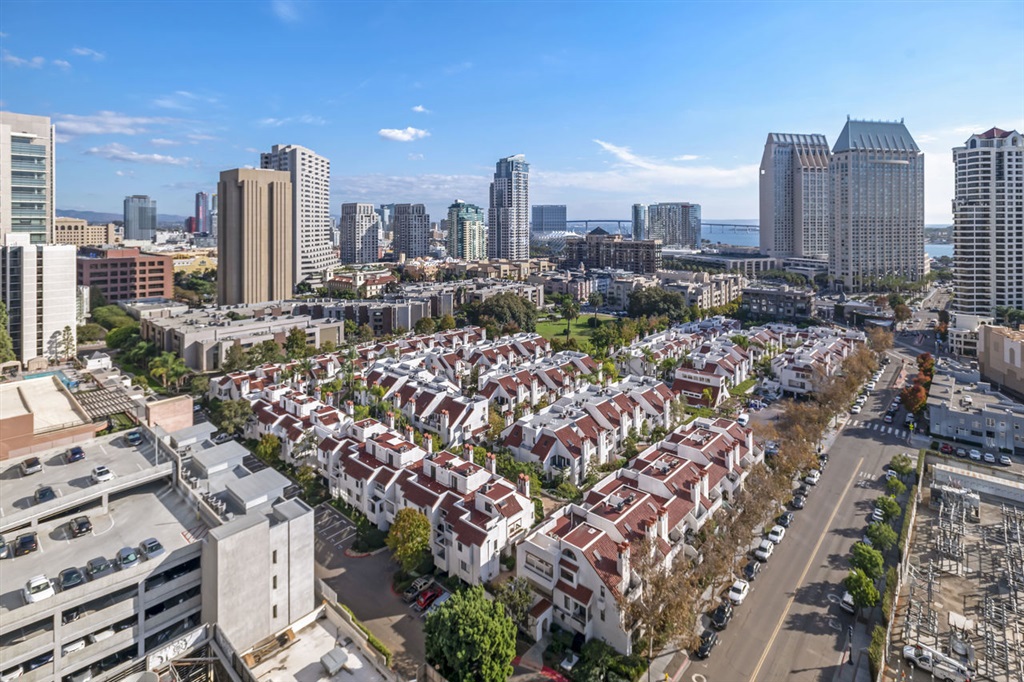Here is your opportunity to live at one of The Best Address's in town. Step into the luxurious and sophisticated lifestyle of Electra. This stunning 2 bedroom 2 baths home showcases 180 degrees of City, Bay and Bridge Views Enjoy the sunrises from your spacious balcony. You'll appreciate the stainless appliances, gorgeous counter tops. And wood floors, fireplace, 1 car parking & storage. Add to it the amazing Electra staff to pamper you. Step into the luxurious and sophisticated lifestyle of Electra. This stunning 2 bedroom 2 baths home showcases 180 degrees of City, Bay and Coronado Bridge Views. Enjoy the sun-rises from the spacious balcony. You'll appreciate the stainless appliances, gorgeous counter tops. And wood floors, generous balconies, fireplace, 1 car parking & storage. Electra is arguably downtown San Diego's most luxurious high rise tower. This exquisite home is the finest in urban living with style.. Neighborhoods: Columbia Complex Features: ,,,,,,,,,, Equipment: Dryer,Fire Sprinklers, Washer Other Fees: 0 Sewer: Sewer Connected Topography: LL