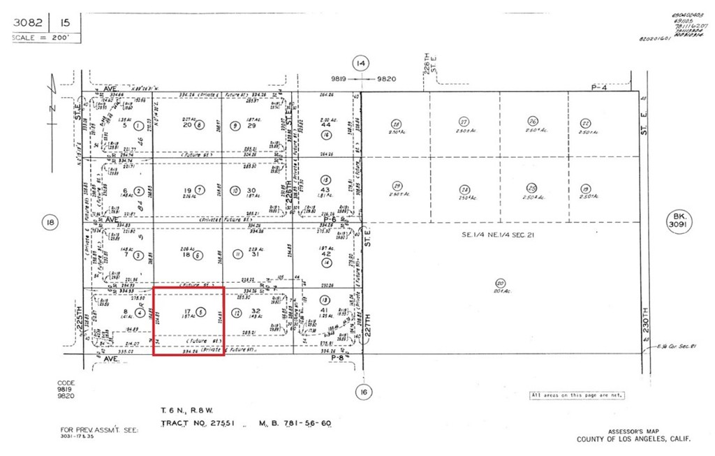 APN: 3082-015-005 Coordinates: 34.594611, -117.727139 2.55 Acres for sale in LA county. This parcel is located near Lake Los Angeles, CA on E Ave P6 and 227th St E. Live off grid on this parcel. There are other homes nearby on 230th St E