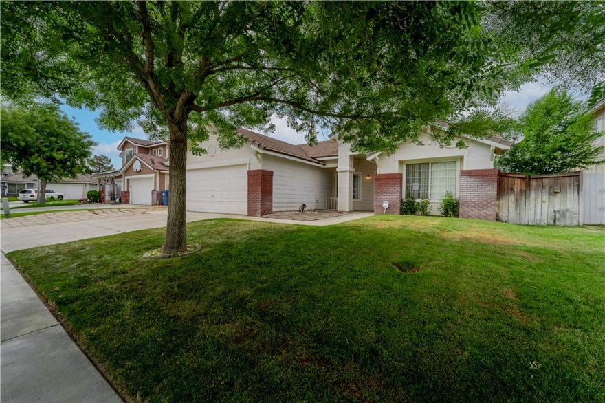 Welcome home! Located near sky tower park. This home offers a fantastic floorplan with a separate living room, and a large family room with a fireplace. Tile flooring is featured through out the kitchen and family room area. A center island also serves as a breakfast bar and is perfect for any meal preps . Step out into your huge backyard and extend your outdoor entertaining from the kitchen area. For convenience, retreat from the master bedroom from your sliding glass door into the backyard. This home sits on a cul-de-sac, and is walking distance to Sky tower park. Conveniently commuter friendly to Edwards Air Force Base and Northrop & Lockheed. Don't miss out at your chance of owning this beautiful home.