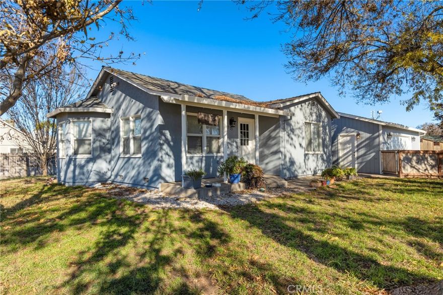 Welcome to 13175 Jackson St, a charming home located in the quaint community of Nord, just 7 miles northwest of Chico. This property is situated on a spacious corner lot of over a quarter of an acre, fully fenced with newer fencing and a second driveway featuring double gates—perfect for gardening, boats, trailers, or other toys. The main house offers central heat and air for year-round comfort, laminate flooring throughout the living spaces and bedroom, and an indoor laundry room for added convenience. The kitchen is equipped with tile counters, stainless steel appliances, including a gas range.

In addition to the main home, the property features a detached garage that provides abundant shop/storage space and has been thoughtfully converted to include a finished office and bedroom, each equipped with wall-mounted AC and heat pumps. A carport is located behind the garage, offering even more covered parking or storage options. These versatile spaces are not included in the listed square footage of the home. If you're looking for a property that combines small-town charm with functional living, this Nord gem is a must-see!