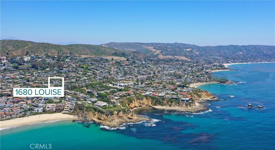 North Laguna | Emerald Terrace Gem - When location, view orientation, layout, build quality and finish are all of the highest importance, we present 1680 Louise Street, a welcomed remedy for those not interested in compromising. Ideally resting on a peaceful non-feeder street, this thoughtfully designed and exquisitely rebuilt (2017), 4 bed, 4 bath home is just a short stroll to your choice of Laguna's pristine bays and coves. While known for premier beaches, the community of North Laguna is also highly sought after for the ability to be in the Village in seconds, while avoiding the downtown traffic when going north to Newport, shopping, airport etc., affording a significant lifestyle advantage. But perhaps the best feature of this specific location is the view orientation, perfectly positioned for stunning sunsets throughout the year, breathtaking views of the sparkling blue Pacific and Catalina Island. To get such views on a large and level lot is extremely rare and truly affords the best of both worlds. Experience the luxury of an expansive, sprawling, open level floor plan with both spacious front and back lush garden patios. At the touch of a button, automated doors disappear into the wall, effortlessly creating a seamless indoor/outdoor experience, perfect for entertaining or just enjoying the tranquility of relaxed, grounded living with total privacy. Mature landscaping and the beneficial arch of the street, with nearly 90 feet of gently curving frontage, work in concert to produce privacy on both the front deck/ patio in addition to the backyard. This North Laguna Masterpiece checks all the boxes, including the finest materials throughout, gourmet kitchen w/ walk in pantry, outdoor fireplace feature, built in BBQ island complete with sink, large walk-in closet, soaking tub, both upper and lower primary bedrooms w/ double sinks, built-in speakers throughout, substantial storage, generously fruit bearing citrus trees, city light views, ample parking and total backyard privacy. However, neither words nor images can adequately convey the peaceful serenity and ease of living this gorgeously appointed and gracefully designed home provides. One simply must tour this special property to fully appreciate what years of thoughtful planning and design have created.