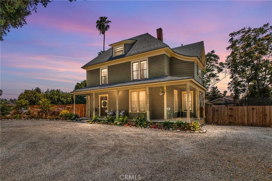 Gorgeous South Redlands Victorian home built in 1895! Received the Redlands Area Historical Society's Heritage Award. Upgrades all around, features 6 bedrooms, 4 bathrooms, and finished attic that can be an extra bedroom or game room. Private in ground pool with pool fence for safety, covered patio facing the pool, and tons of space for having guests over for entertaining. Adorable porch and sitting area that looks out to long driveway, plus plenty of parking. Tons of fruit trees such as Pomegranate, Guava, Orange, Lemon and AppleThat's not it..PLUS a guest house! Includes 1 bedroom, 1 bathroom, and has its own driveway and yard attached. (Separate meters)You will not want to miss a chance to own a beautiful piece of architecture!