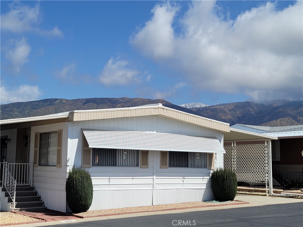 Manufactured Home ,Located in The Age Restricted Mobile Home Park of Eldorado Palms .New flooring recently installed throughout. Two custom built sheds,with exhaust fans and electrical outlets.