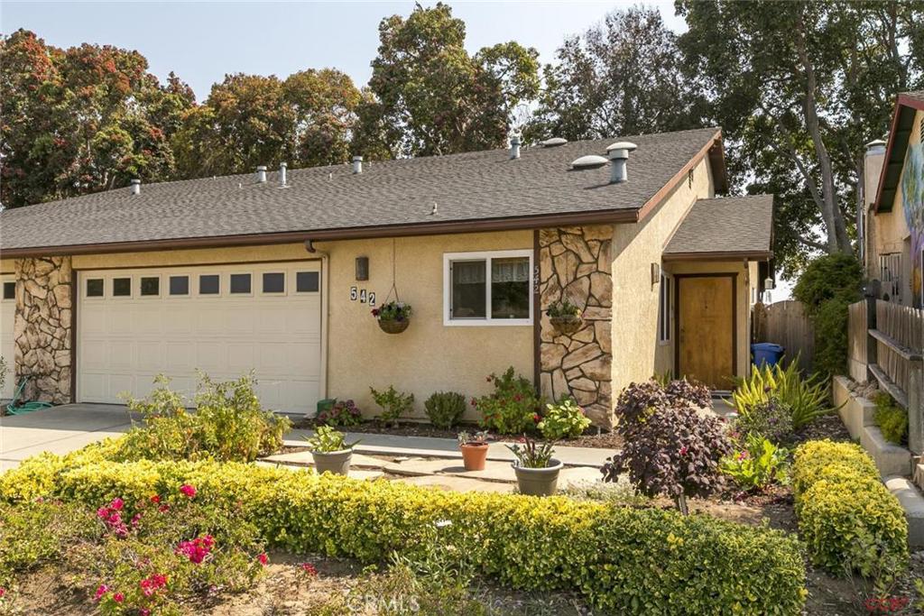 A well maintained 1439 SQUARE FOOT, 3 BEDROOM, 2 FULL BATHROOM TWIN HOME in Arroyo Grande priced to sell. Enjoy this light and bright two story home with the master bedroom and bathroom on the lower level. Home features include NEWER dual pane windows, NEWER water heater and NEWER water softener; 3 skylights, faux blinds, INSIDE LAUNDRY and FORCED AIR HEATING. The back yard is fully fenced with a partially covered patio and a built in BBQ and the beautiful landscaping is fully irrigated on a timer. The 2 car garage includes built in shelving. There are no association fees.