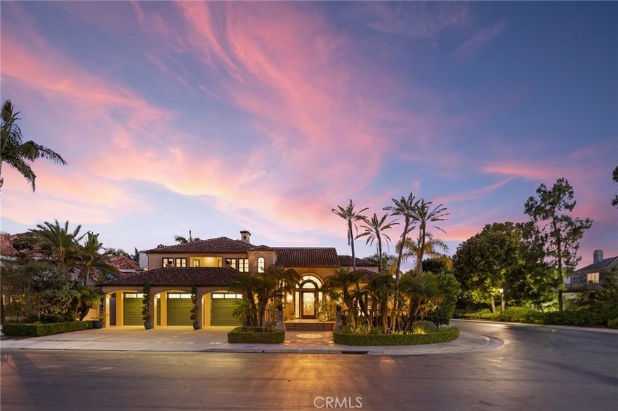 Nestled in the renowned 24/7 guard-gated community of Belcourt.  1 Chadbourne Court is a residence that defines luxury living. This remarkable 4-bedroom, 6,056 square foot home seamlessly blends timeless elegance and opulence, promising a lasting impression. Situated within the secure community, this architectural marvel sets the bar for sophistication and offers a lifestyle of prestige and luxury. Embrace the Best of Newport Beach with a location just minutes from John Wayne Airport, easy freeway access, and surrounded by upscale dining and shopping in Newport Beach, this is where refined living meets convenience. As you enter, soaring ceilings create an aura of grandeur, setting the stage for the remarkable experience within.The primary suite is a tranquil haven, featuring a sitting area and dual walk-in closets, offering the comfort of a truly elevated lifestyle. This home is replete with custom amenities for the discerning homeowner, including an elevator, sunken bar, and an underground wine cellar with a humidifier. The 3-car garage ensures that your prized vehicles are accommodated in style. Step outside to the lush grounds that envelop you in a private oasis of serenity. Discover an outdoor paradise complete with tropical landscaping, a mosaic tile pool with a spa and fountain, and ample space for hosting unforgettable gatherings and soirées. This residence is more than just a house; it's a masterpiece of refined living that awaits your presence. Don't miss this exceptional opportunity to own a property that defines sophistication and exclusivity.