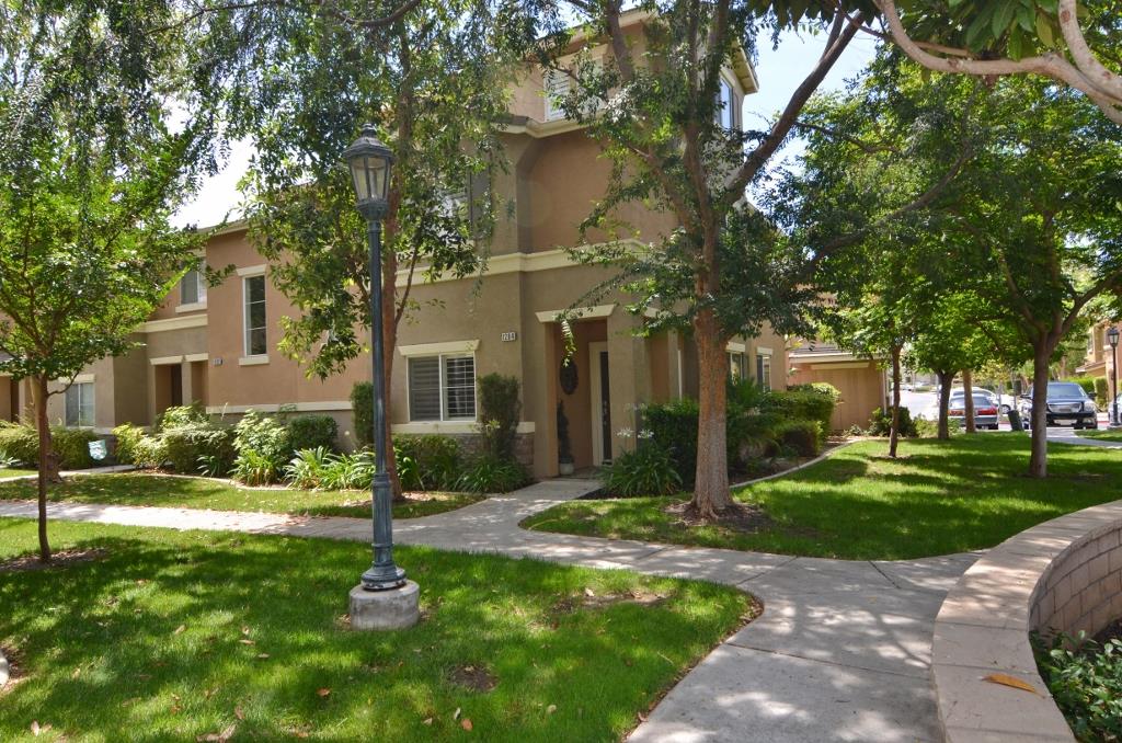 This is the CROWN JEWEL of Arboretum. Upgrades abound in this rare 1896SF end unit. Granite Island Kitchen, Granite Counters in the Bathrooms, Plantation Shutters Throughout, Designer Paint, Designer Light Fixtures, Ceiling Fans, Neutral Berber Carpet, Ceramic Tile, & French Doors Leading to your Private Patio. The granite island kitchen features stainless steel range, dishwasher, upgraded faucet, pantry, breakfast nook, and an adjacent formal dining area that could also be used as a family room. The windows and French doors provide lots of natural sunlight. The living room boasts a gas fireplace and views of the Arboretum's lush landscape. Ascend the staircase to the 2nd level with 3 bedrooms and 2 bathrooms. The beautiful master suite has a dual sink granite vanity, soaking tub, stall shower & a huge 2-door walk-in closet. The other 2 neutrally appointed bedrooms share a Jack&Jill bath with granite vanity & tub/shower combo. The 3rd level loft boasts crown molding, wood parquet floors & beautiful views. Spacious, very private patio has stamped concrete, turf, light landscape, upgraded lighting & is perfect for enjoying our incredible weather, relaxing & barbecues. The 2-Car garage has epoxy floors and is accessed directly from your private patio.