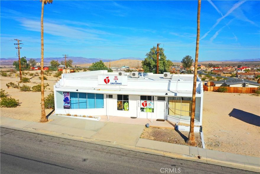 Prime Commercial Property in a Growing Community – You Can't Miss This Opportunity! Located on the main road to the Twentynine Palms Marine Base, this large commercial building is a rare find! Currently leased to a CPR school, the property offers versatile retail and office space in the heart of town.
With the entrance to Joshua Tree National Park just 5 minutes away, you’ll enjoy a prime location that attracts outdoor enthusiasts for hiking, rock climbing, and year-round adventure. Plus, the area boasts great weather most of the year, making it an even more appealing place to live, work, and visit. Don't miss out on this perfect opportunity to own property in a small, vibrant, and growing community. Come see the potential for yourself—this is the kind of location that’s sure to thrive!