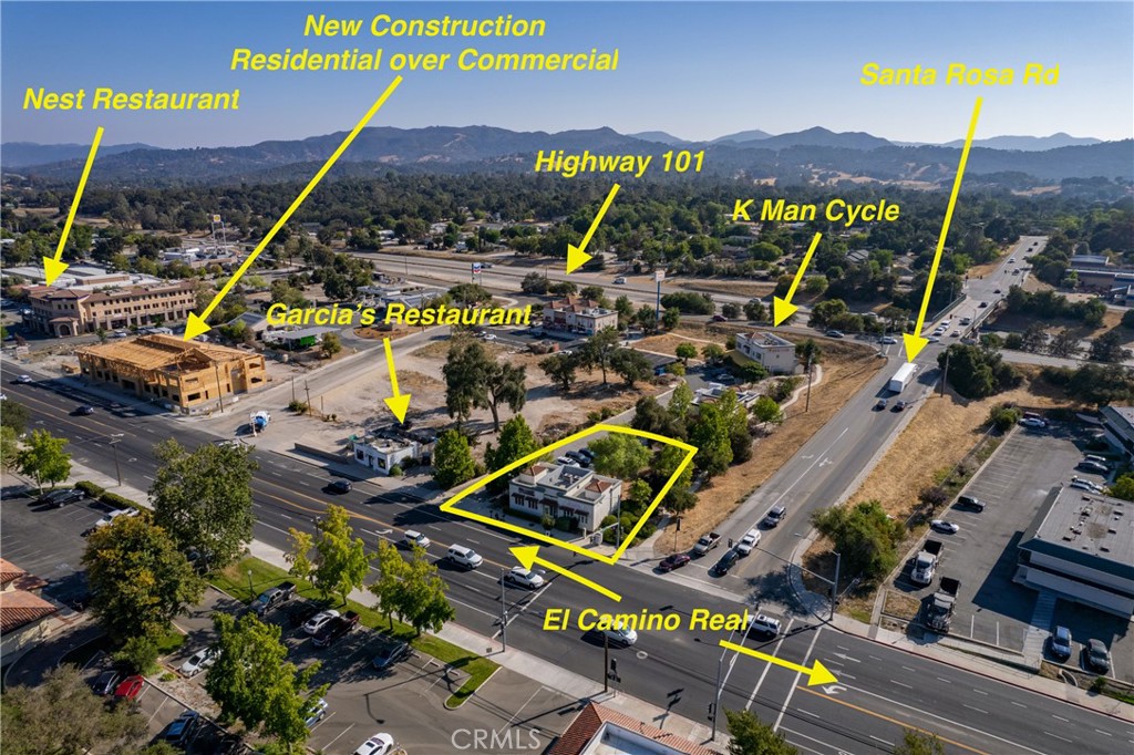 Two unit commercial building in a prime location on the corner of El Camino Real and Santa Rosa! This property was built in 2006 and has been well maintained, and offers a total of 1485 square feet on a 9580 square foot lot with on site parking. The high traffic location is in the path of development in Atascadero near a newly established highly popular restaurant, offers great visibility and can be utilized as one unit or two with two separate entrances, two ADA compliant bathrooms, and 2 PG&E meters. The main tenant is long term and on a month to month offering you an easy investment opportunity with the flexibility for an owner user too! Atascadero is located just 15 minutes to Paso Robles Wine Country, 15 minutes to San Luis Obispo and Cal Poly University and only 25 minutes to world famous beaches, such as Morro Bay and Avila Beach! The population in Atascadero is approximately 30,000 with a median home price of approximately $665,000 and a median household income of approximately $80,000 per year. Nearby Atascadero attractions include the Atascadero Lake & Pavillion, Chalk Mountain Golf Course, the Sunken Gardens, Galaxy Theatre and more! Take your video tour here https://vid.us/3xop0g or call today for your showing.