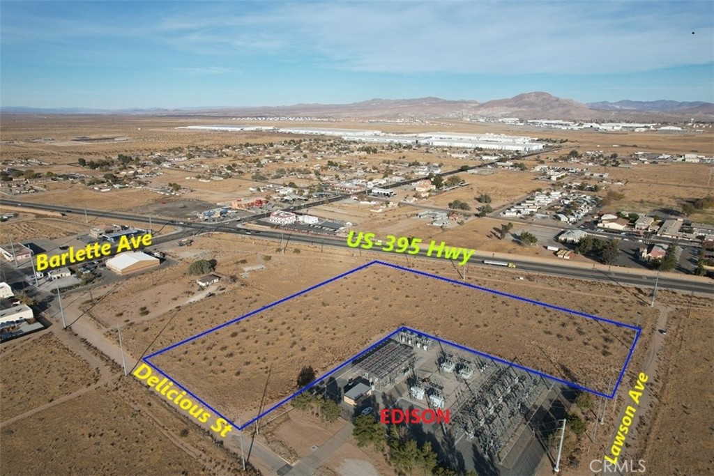 For sale 6.51 acres zoned mixed use (commercial and multi family). Subject L-shaped property wrapped around adjacent Edison sub-station. Fire hydrant on the street and sewer close by (buyer to verify). APN#0459-181-63-0000. Ideal for Solar farm.
NOTE: Ground lease is available. Base rent $200,000/year + NET.