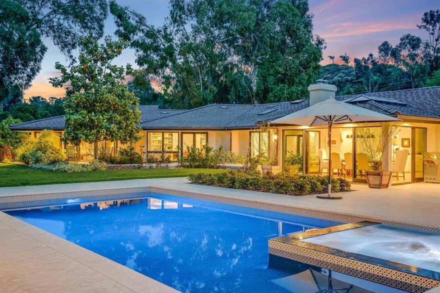 Nestled in the serene beauty of Rancho Santa Fe, CA, discover 5050 El Secreto, a hidden gem awaiting your arrival! This enchanting property offers the perfect blend of luxury and tranquility, with sprawling landscapes, picturesque views, and exquisite architecture. Whether you're seeking a peaceful retreat or an entertainer's paradise, this estate has it all! Indulge in resort-style amenities, relax in the lush gardens, or host unforgettable gatherings in the grand living spaces. Your dream lifestyle awaits at 5050 El Secreto—where every moment is filled with magic.