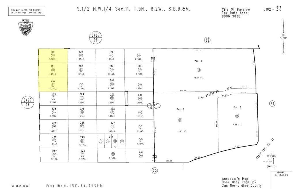 Three parcels totaling ±3.75 acres