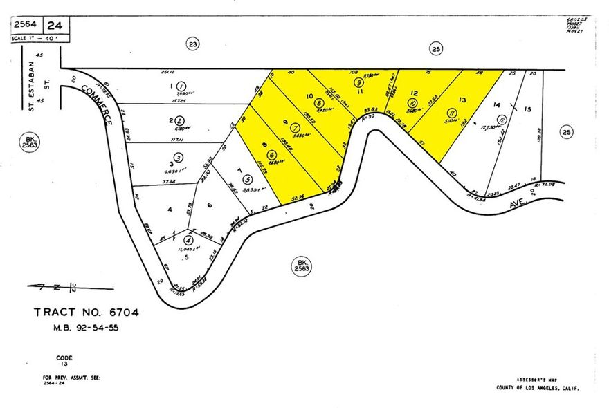 Introducing a unique opportunity to acquire five vacant lots located on Commerce Ave in Tujunga, California. Each parcel, identified by APNs 2564-024-007 through 011, offers a total combined area of 0.52 acres. Situated in a residential zone, these undeveloped lots provide a blank canvas for potential residential projects. Nestled in a tranquil neighborhood, these parcels present versatile options for development or investment. Explore the possibilities and envision your future in this charming community. Don't miss out on this chance to make your mark in Tujunga – inquire today for more information! Lots can also be sold in bundles of 2 and 3, call our office to inquire. ****No soils reports, surveys, etc., have been done. Buyer and buyer's agent to verify all information with the city or county for allowable uses and requirements  and rely on their own investigations. **Buyer responsible for checking zoning, utilities, permits and exact property boundaries. ****