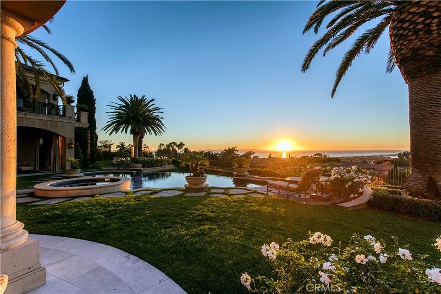 Located on a highly sought-after west facing double lot in Pelican Hill, 12 Fairway Point is one of the few true estates in Newport. This 7 bedroom (all above ground) gem blends the finest of finishes with a gracious, open floor plan. The very spacious master suite features handsome office, 3 gigantic closets, expansive decks and wonderful bath area. All other bedrooms are generous suites as well, most with ocean views. A main floor dedicated theater, gourmet kitchen, wine area, bar area, pocketing doors, numerous loggia's and outdoor entertaining areas grace this property. All of this with very intimate yet expansive and unimpeded views of Newport Harbor, Catalina, Palos Verde and city lights. Must be seen to be appreciated