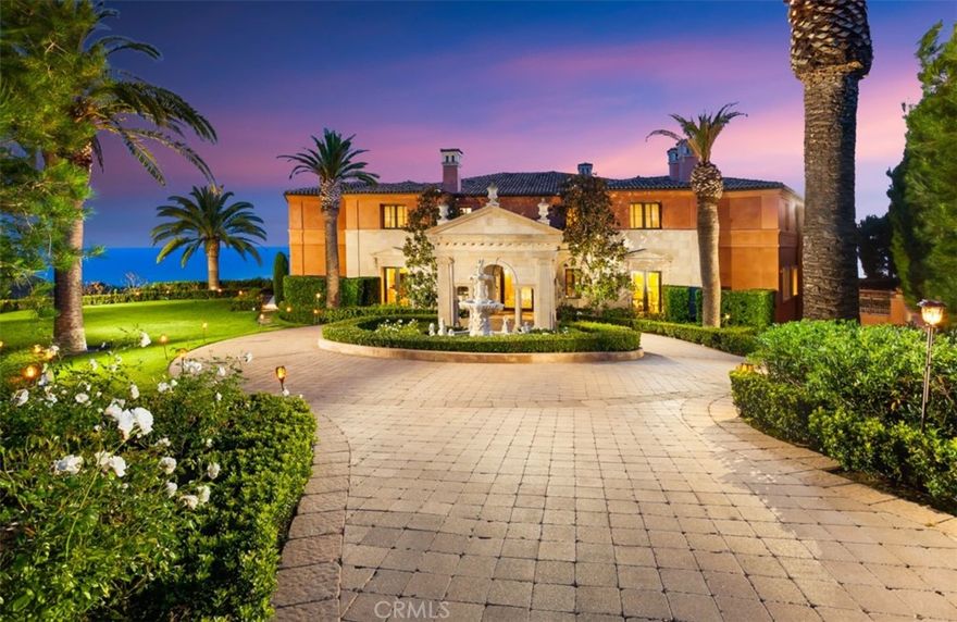 Unquestionably one of the best single lots in all the California Riviera, 1 Pelican Crest Dr is The pinnacle of coastal living and is situated on a nearly 3/4 of an acre lot in Newport Coast behind its own private gates. This trophy estate is one of the most distinguishable homes in the entire zip code and is I deally positioned to enjoy 220 degree unobstructed views of the Pacific Ocean’s sparkling waters, Catalina Island’s rolling cliff-sides, Pelican Hill golf course, and the glistening city lights that span the coastline all the way up to LA. Designed by renowned architect Fari and Constructed in 2010 and newly remodeled, no expense was spared with exquisite details such as imported Onyx slab floors, Cristalo slab counter-tops, fabric and wood paneled walls, artisan level Venetian plaster, and handcrafted fixtures throughout to name just a few. The thoughtful floor-plan offers ample formal spaces, Open concept living, chefs kitchen w/ secondary prep kitchen, dual offices, main floor guest suite, and a bedroom wing that is accentuated by a bonus room connecting 3 ocean view guest suites. Located on the North wing of the property, the grand master bedroom with split wings boasting unparalleled ocean and city light views, spacious private closets and bathrooms that create a sense of luxury and arrival. The grand estates amenities include a private gated circular motor court, hotel inspired foyer, true resort style backyard with pool + fountain, loggia, and cabana area, 13 seat Movie Theatre, 1200+ bottle Wine Cellar, Entertainment Bar + Lounge, Dance studio + gym, massage room, commercial elevator servicing all 3 levels, day-lit basement, 7 car garage, detached maids quarters, and an endless array of outdoor Ocean-view decks, balconies, & loggias providing a level of accommodation that rivals the world’s premier resort destinations. 1 Pelican Crest is legacy property to be enjoyed today and shared with generations to come.