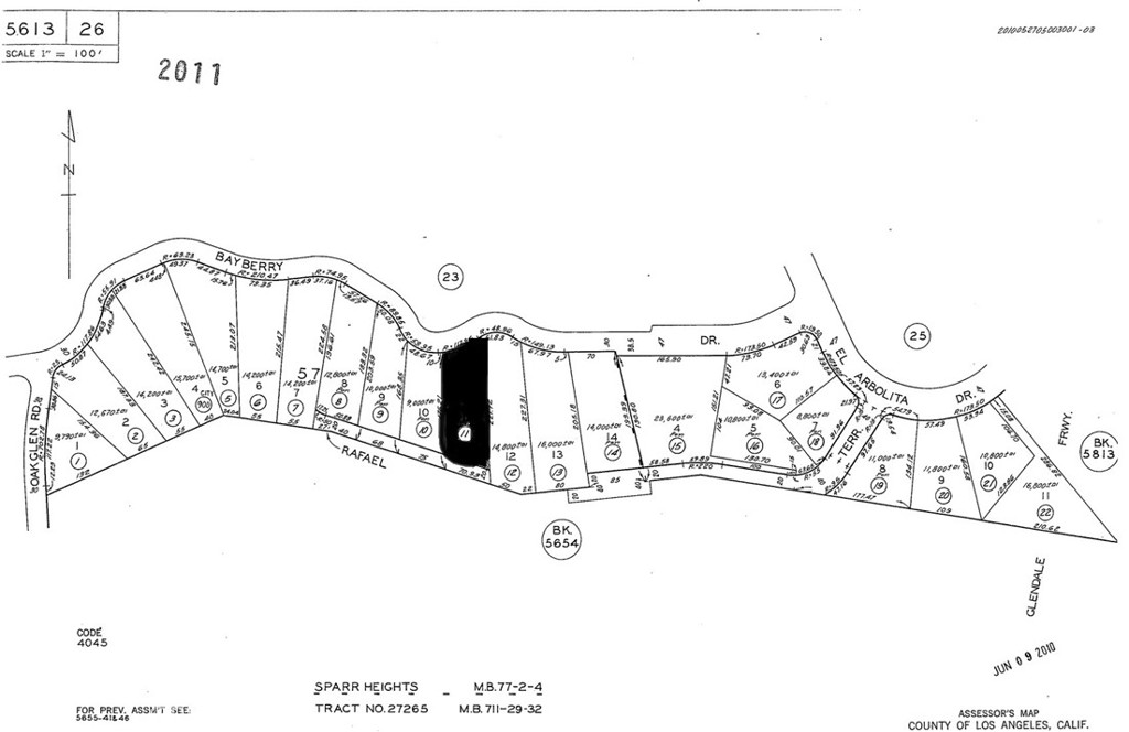 Land for sale in Glendale. One quarter of an acre and undeveloped but close to existing homes. View lot in quality neighborhood of Sparr Heights. Close to Village and short drive to the Galleria of Glendale. Looking for value? This could be the location for your own dream home with viewing area. Parcel number is 5613-026-011. Lot size is 1,847 and measures 61x200x70x156. No reports available. Latitude and longitude coordinates are:34.191696,-118.223375