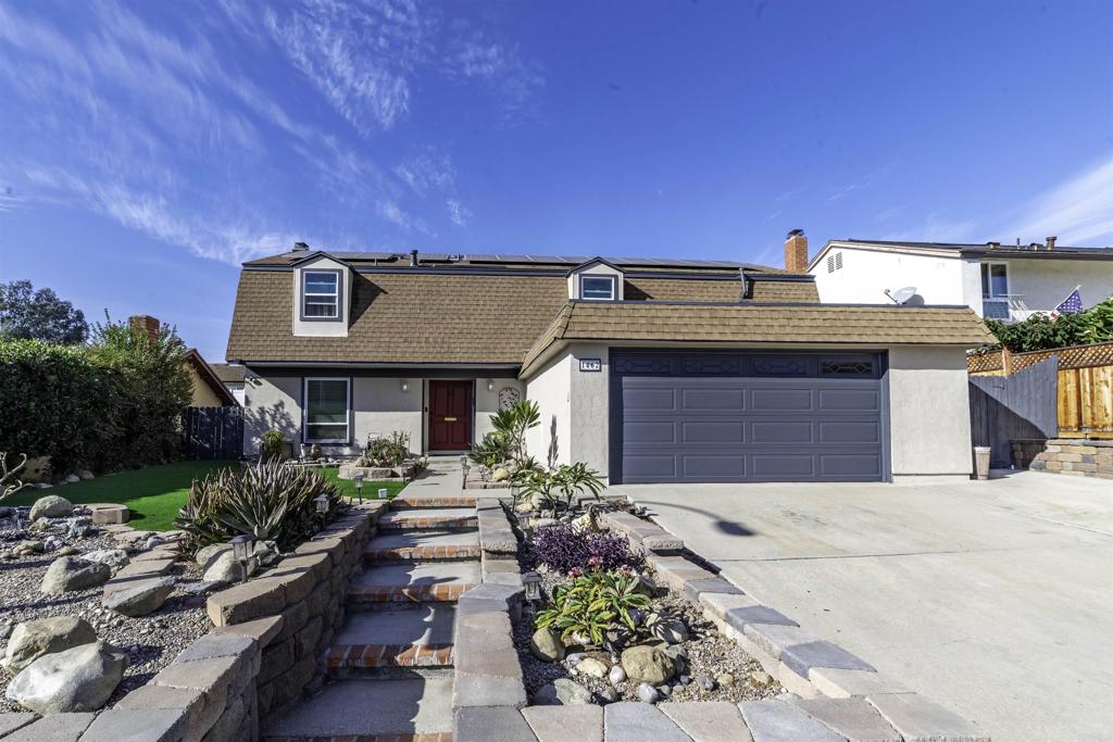 Discover your dream home with this stunning 5-bedroom property, featuring a fully remodeled kitchen adorned with elegant herringbone tile flooring and Samsung Bespoke appliances and quartz counter tops with waterfall edges. Enjoy an abundance of natural light with new Anderson windows and sliding doors in the main living area and new windows throughout. The house has been freshly painted inside and out. The large upstairs bedroom is versatile enough to serve as a playroom or guest suite, while the convenient upstairs laundry chute adds a practical touch. The family room is designed for gatherings, with ample space to host a pool table and enjoy quality time together. A separate dining area completes the layout, making it ideal for family meals and celebrations. Plus, the home benefits from PAID solar, ensuring energy efficiency. Over 40 panels lowering your electric bill net to ZERO. The inviting pool and spacious outdoor yard create the perfect setting for entertaining friends or simply unwinding in style. Outside boast synthetic turf, and fruit trees include apple, mango, peach, orange, avocado and lemon. No HOA. No MelloRoos. Don’t miss this perfect blend of comfort and modern living!