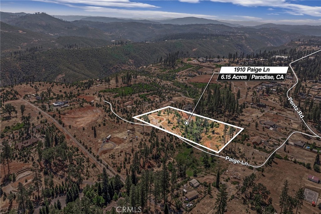 Rare Central Paradise Location for this 6.15 acre lot. Feels like your out of town but you can be grocery shopping in 5 minutes! Fantastic Year Around Creek!!! Imagine driving down your own private lane, across your creek, and up to your homesite nestled on a knoll of your own 6+ view acres of Paradise... so many possibilities. Motivated Seller. Your own compound or modern homesteading, an amazing opportunity to make all of your dreams come true. Seller has water hooked up. The property had two septic systems at the time of the Camp Fire. The home lost was 1,414 square feet. The property is Zoned RR-1 (Rural Residential 1 acre minimum, possible to be able to lot split) This zoning is perfect for horses, chickens, livestock and all your furry friends. a variety of other animals. Beautiful views of surrounding hills and valleys. Discover the variety of flora and fauna including the wildflowers, bulbs, and ferns. Great place to raise your family and room for all your furry friends. Beautiful mountain sunrise and sunsets! Plenty of room to ride your ATV or Quads around the property. Paige is also a paved road! This is a special property.