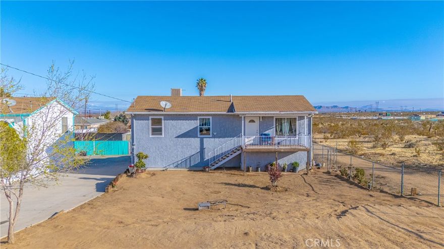 Great property located in the City of Pearblossom with 1584 sqft, 3 bedrooms plus a bonus room-downstairs (4th bedroom) , 2 full bathrooms ,  dining room, floors carpeting, laundry downstairs in the garage, patio deck , garage space attached for 2 parking spaces  and it sits on 10,909 .