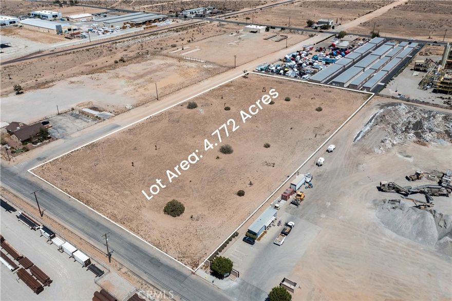 This location provides excellent access to key roads in the area, making it a prime site for industrial development or other commercial uses.

With the 4.77-acre Vacant Land Parcel located in the heart of the Hesperia Industrial District less than a half mile north of Main Street and approx 5 miles east of Interstate 15 traveling along Main Street to the parcel. The subject site is Zoned GI (General Industrial). This land offers flexibility for a range of industrial activities, including manufacturing, warehouses, and distribution centers. Its proximity to major roads, like Main st, makes it accessible to other businesses and potential customers. Prime flat buildable Industrial site
Water service is at the southwesterly corner of the parcel running in C Ave. Electricity runs along the west side of C Ave. Established industrial developments to the south and east of the subject site. This parcel is ready to build.

Moreover, the area’s growth—including new residential developments nearby—could bring increased demand for services or infrastructure, further enhancing the property’s investment potential.