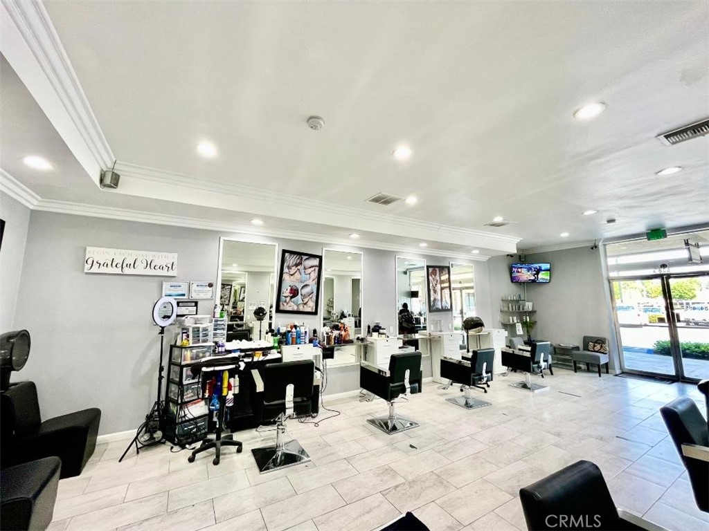 PRICED IMPROVEMENT TO SELL! BEAUTIFUL HAIR SALON and Nail Spa all-in one place. This retreatment center locates in a busy complex plaza on New Port Avenue where Freeway I-5 and 55 meets. Neighbors with Starbucks, Big 5 Sporting, Crunch fitness, Spires, El-Pollo Loco, Bank of America, FedEx…and more much traffics coming. The store has 9 hair stations with mirrors, 2 pedicure spa chairs and tables, 2 private rooms for private therapy, 3 shampoo bowls, washer and dryer included, and 2 restrooms. The owner has built this store from scratch with lots of thoughts and cares. The rent is low, the business is exposed to many traffics daily, and plenty of parking, so you don’t want to miss this great opportunity to continue to build your own retreatment center.