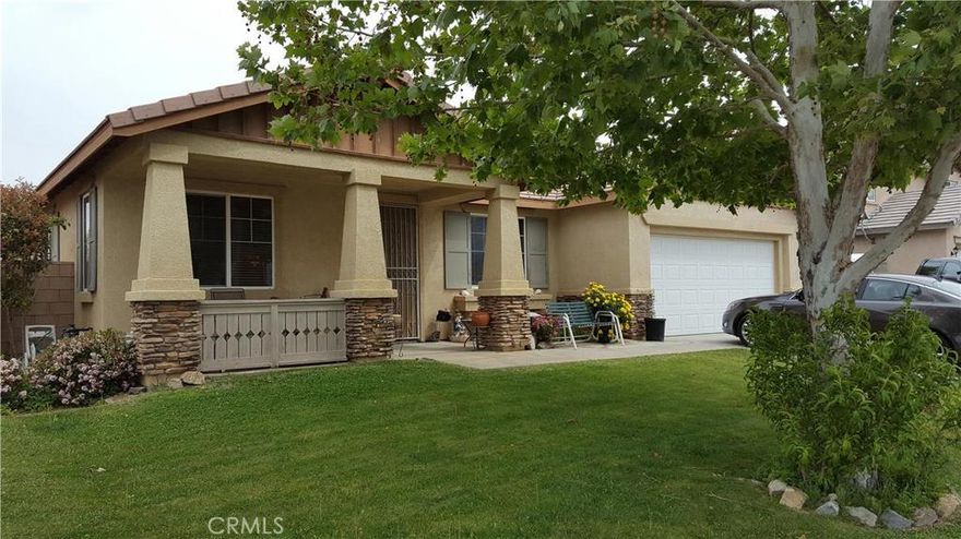 Beautiful single story home in quite area with 4+2 and a separate office and RV access. Great floor plan for entertaining and parties. Kitchen is spacious and open to the family room with tile floors, tile counters with large center Island and breakfast bar. Laundry room is off the kitchen before the garage. Family room is large with a cozy fireplace for those romantic cool evenings. All of the rooms are over sized with extra space with room for queen sized beds in all. The master suite is located opposite all other bedrooms ensuring privacy. Wood window blinds and remote control ceiling fans are throughout. Back yard has many different fruit trees, including an almond tree.