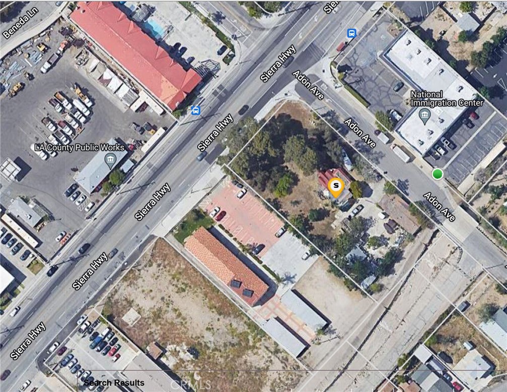 This property is a great opportunity for a buyer wanting to build a commercial business. It is located on a very high traffic volume street, Sierra Hwy. The location is .85 flat acres and rectangular in shape. There are old structures on the property that were built in 1933. Access to the property is from both Sierra Hwy and Adon Ave.