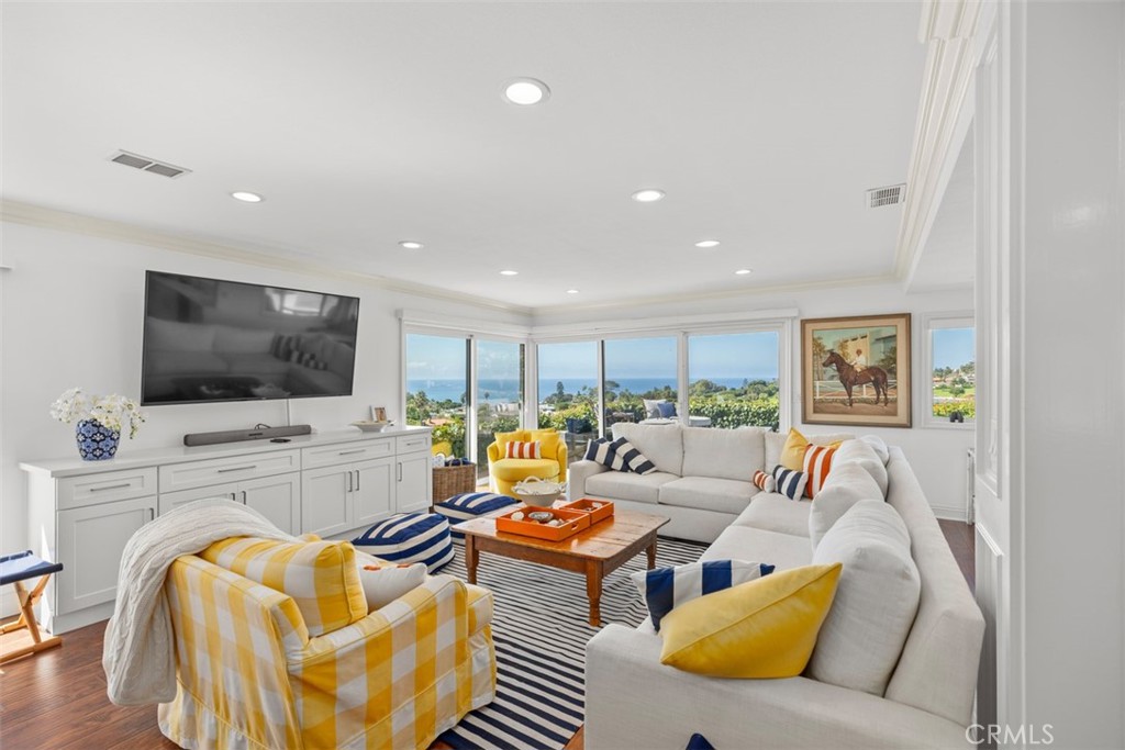Fresh, fun, furnished and fabulous! This wonderful recently remodeled and fully furnished ocean and Catalina view home offers 4 full bedrooms with an abundance of natural light, subtle beach decor, 2.5 baths, and a lovely open floor plan with living room, dining room and family room. A large lot with a grassy lawn and lovely ocean view deck and patio across the back of the home. Special care has been taken to create a comfortable and casual beach house ambiance with wood floors, quartz counter tops, remodeled kitchen and baths, newer washer and dryer, custom shades and lovely decor . Need a place while you remodel or want to spend a few months in the highly desirable South Orange County Riviera Beach area? You have found it! Miles of sandy beaches for swimming and surfing, the beautiful Dana Point harbor, several world class resort hotels, scenic golf courses, a multitude of excellent restaurants and shopping opportunities are just minutes away. Enjoy walks along the ocean, concerts on the green, coffee at the harbor, an outing to the historic Mission San Juan Capistrano, and jaunts to local art festivals and farmers' markets. Day visits to picturesque seaside villages from San Diego up the coast to Los Angeles fill your days with opportunities to enjoy this world wide known vacation area. Flexible lease term with a 3 month minimum. Rates vary by time of year and length of stay. May consider one small non-allergenic trained dog. Available 9/01/2025