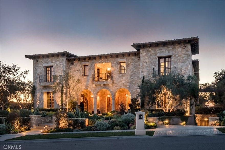 STUNNING NEW CUSTOM OCEAN VIEW ESTATE just completed with the utmost attention to detail. Perched from the highest point behind the double gates of Crystal Cove, this Newport Coast gem is a true treasure. This authentic Tuscan Estate with its transitional/modern interior is unapologetic in its beauty, from the soaring 35&#8217; height and 17,000 sf under roof that creates the spacious indoor/outdoor living space of well appointed elegance. Renowned masonry, Brad Gilbert with work displayed in Architectural Digest gave unwavering detail to the architectural presence featuring handpicked stone and reclaimed bricks. Together with the coveted 300 year old reclaimed roof tiles from a castle in Italy, this magnificent estate is unparalleled.  9 sets of disappearing pocket doors move you seamlessly through the grand courtyard  to the beckoning 180 degree views of Catalina Island, Newport Harbor and coastline to Palos Verdes with captivating sunsets that never tire. The finest finishes including French Limestone from stone Guru Cedric Lambert, French Oak hardwood floors by Gaetano, Italian marble and onyx, Rocky Mountain Hardware, solid 2 1/4" solid Alder doors, windows and doors of Peruvian Mahogany and a well known artist retained for 2 years to complete the aged railings, rain gutters and 5 step hand troweled wall finish. Elevator, theater, Crestron home automation, wine cellar, pizza oven and pool/spa w/outdoor kitchen Cabana and pool bath to create the ultimate entertainers dream home