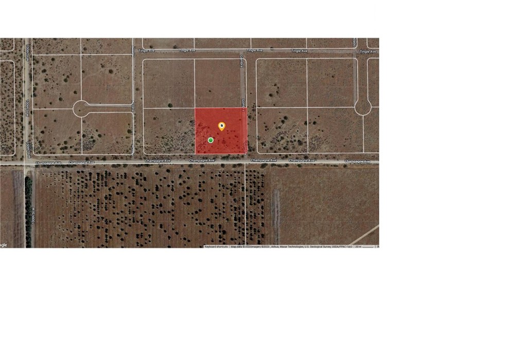 1.97 Acre corner vacant lot in Rosamond situated about 7 miles from the city center. The corner lot cross streets are Champagne Ave+ Gombra St. It's surrounded by solar farms to the west and agricultural farming to the east, offering panoramic beautiful views of mountains and desert. a great opportunity to invest and or to build your dream property. The electricity poles are on Champagne Ave.
APN# 346-382-02-00-2; Zoning: PL; GPS: 34.922355, -118.305288