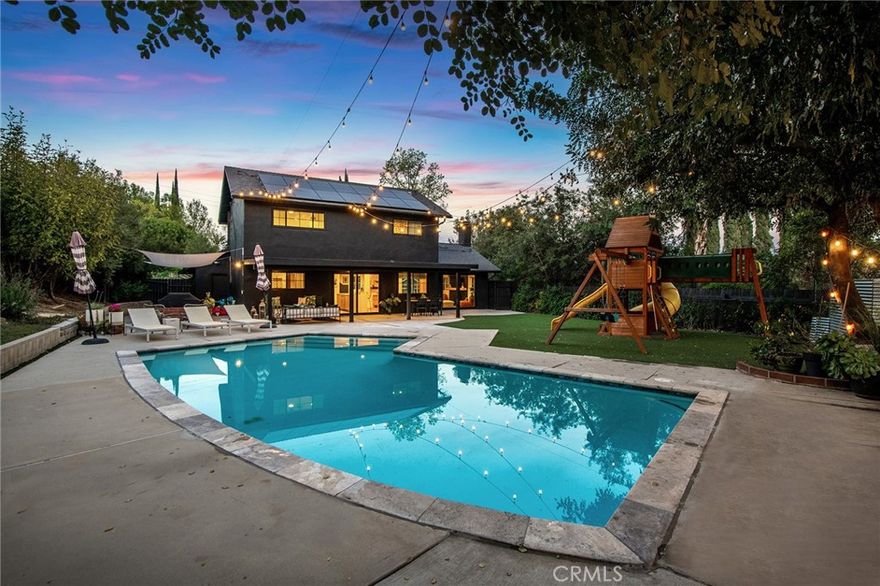 VERY MOTIVATED SELLER, MUST SELL SOON. Tucked away in the charming Hills of Highlander neighborhood, 7031 Scarborough Peak Dr. presents a delightful fusion of modern comfort, functionality, and entertainment.  This meticulously remodeled home features a contemporary kitchen with quartz countertops, built-in appliances, and an island with breakfast bar seating. The expansive backyard boasts mature shade trees, low-maintenance synthetic turf, a fire pit, and a sparkling pool, offering ample space for relaxation and entertainment.  A spacious bonus room, currently being used as the music room, provides a versatile space for a home office, playroom.  Meanwhile, a downstairs bedroom also provides a convenient location for a guest suite with adjacent remodeled bathroom The charming cabana with recessed lighting is perfect for outdoor gatherings.  Recent upgrades include the HVAC system, new Milgard windows, new 200 AMP electrical panel, owned solar panels installed in 2024, and a roof plus sewer line replacement in 2021.  Mae Boyar City Park, a 10 min walk away and featuring basketball courts, provides convenient access to family fun . This exceptional home offers a rare opportunity to acquire a well maintained home in a peaceful neighborhood with excellent schools!