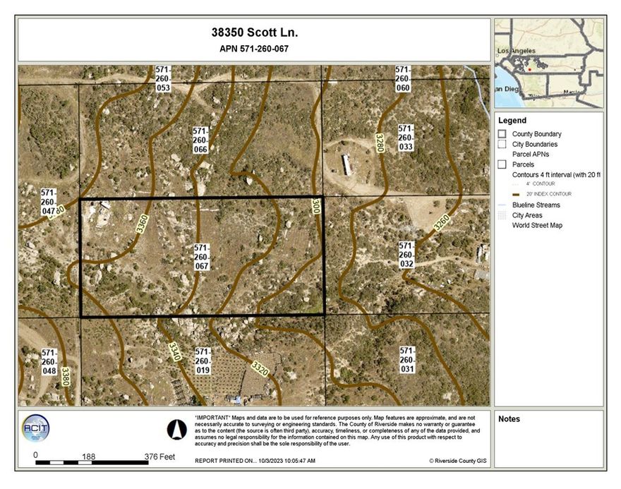 Wonderful Secluded and Scenic 5 acres with beautiful surrounding views of rolling hills and mountains. Bring your toys for off-roading or turn this into your own ranch and horse property. This property is reached by dirt road approximately 3 miles off the paved road Wilson Valley and at raining seasonal times needs a suitable vehicle to get to. Another 5 acre parcel to the south at 46190 Wilson Rd MLS SW23007375 is also listed for sale. Opportunity to purchase both and expand to 10 acres.  Buyer to do their own due diligence/ investigations regarding lot lines, utilities and any other conditions that may affect vacant land. Seller may carry for qualified buyer, 60-70% down short term note at 8-10% P&I monthly payments. submit all offers.
