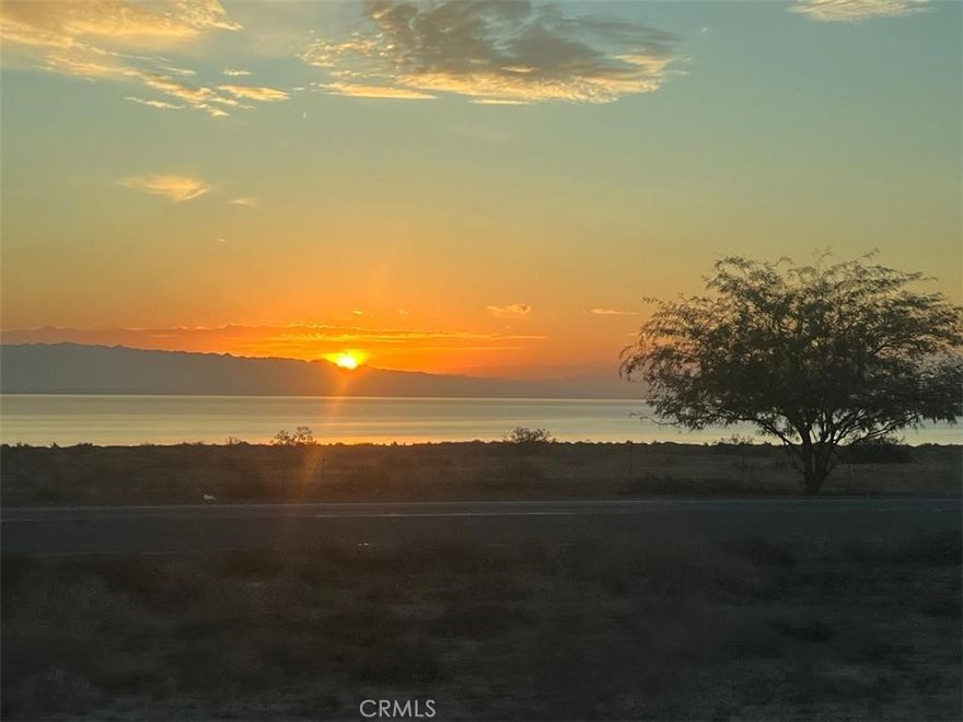 Beautiful Lot with view of Salton Sea, perfect for starter home or investment in a growing area - Priced for quick Cash Sale
Lots of potential with good neighbors. Spacious oversized lot offering affordability and ample space to build you dream house . Conveniently located 
and ready for your dream home or investment portfolio.  This is priced for quick Cash Sale !