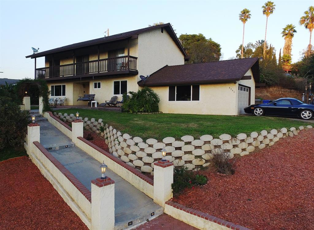 Great area in desirable Fallbrook area. Perfect for compact farm. Broad open area leading from home down to Olive Hill perfect for a variety of uses, including ag and vehicle storage. Easy access to CA 76 and I 15; some furniture negotiable; kitchen appliances convey; ample room for Rv and other toys on property. Detached garage without permits. which currently houses roadster but can be used for other storage. LOE vinyl dual pane windows on first floor for energy conservation and UV protection. Neighborhoods: Olive Hill Equipment: Garage Door Opener, Satellite Dish Other Fees: 0 Sewer: Septic Installed Topography: LL,GSL