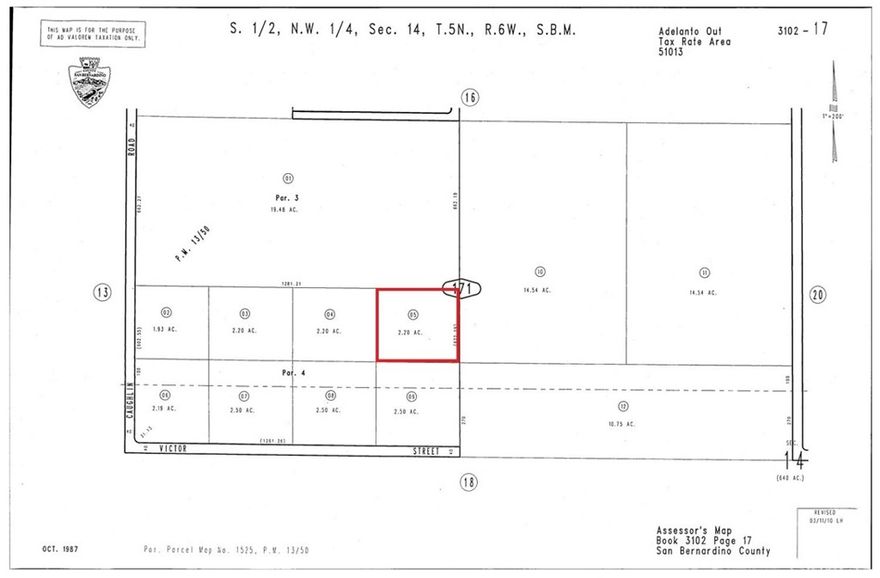 APN: 3102-171-05-0000 Coordinates: 34.523028, -117.482444 2.2 Acres for Sale in Phelan, CA. This property is located near the intersection of Victor St and Caughlin Rd in Phelan, CA. Live off grid or build your dream home on this lot.