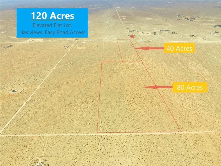 •••BACK ON THE MARKET••• Seller ready to sell now!  ***DRIVING DIRECTIONS: USE ADDRESS: 10424 Santa Fe Fire, Lucerne Valley, Ca ***AVAILABLE MOJAVE LAND PORTFOLIO CONTAINING 2 PARCELS OF FLAT AND VIEW LAND TOTALLING 120 ACRES WITH POWER*** (APN: 0449-541-14 IS 80 ACRES AND APN:0449-541-31 IS 40 ACRES) IN LUCERNE VALLEY, CA.  VALLEY AND CITY VIEWS.   PRIME ACCESS TO LAND VIA OLD WOMAN SPRINGS RD WHICH IS ONLY 0.7 MILES FROM THE SUBJECT LOT.    CAN BE ACCESS THRU SEVERAL STREETS.  BOTH LOTS ARE TOGETHER (ONE BEHIND THE OTHER)  LOTS GO FROM EAST END RD ALL THE WAY TO RABITT SPRINGS RD.   THIS IS ONE OF THE BEST LAND PORTFOLIOS IN THE AREA.  LAND IS RAW, THERE ARE NO UTILITIES ON SITE, BUT ALL NEAR BY.  ALL DEVELOPMENT INQUIRIES SHOULD BE DIRECTED WITH THE COUNTY OF SAN BERNARDINO.  ZONING IS "RL" (RURAL LIVING AND INCLUDES SEVERAL RESIDENTIAL, COMERCIAL AND INDUSTRIAL USES) POWER POLE PRESENT AT PROPERTY (BUYER TO VERIFY)  Lot also available for RENT/LEASE
