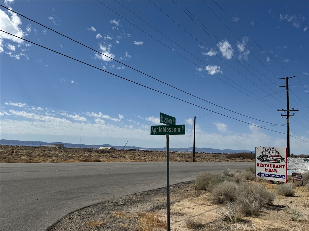 Seize this exceptional opportunity to own 3.67 acres of prime commercial land in Rosamond. Strategically located at the entrance to Edwards Air Force Base. This high-visibility property offers incredible potential for a variety of commercial developments, catering to the base personnel and local traffic. Don't miss this chance to invest in a high-demand area with endless potential.