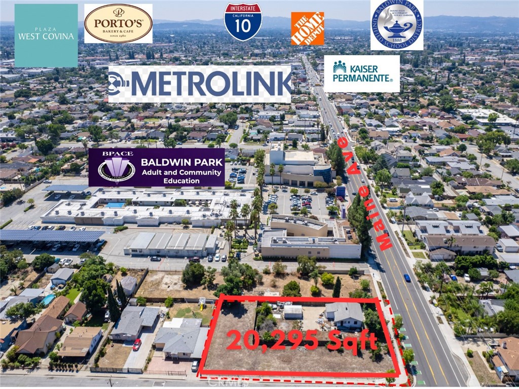 Attention Developer! Per the City of Baldwin Park, up to 18 affordable units can be built. The City of Baldwin Park welcomes developers to submit drawings for review. Please verify with the City for its incentive, the 'Density Bonus' state program, to maximize the full potential of this project. The purchase must include two parcels. This property is zoned MU2 (Mixed Use-Commercial/Residential), offering an opportunity to combine two parcels (APN # 8415011002 & 8415011028) with a total lot size of 20,295 sqft. There is a structure on one of the parcels. The lots are centrally located near Downtown Baldwin Park on a corner lot in a densely populated retail and residential area, situated in the San Gabriel Valley Region of Los Angeles County. It's a rare find in the San Gabriel Valley. Multiple hospitals, such as Kaiser Permanente and Emanate Health Inter-Community Hospital, are approximately a 10-minute drive away. Additionally, the property is near the Baldwin Park Metrolink Station, Baldwin Park Unified School District, Superior Grocers, Grocery Outlet, Walmart Supercenter, Santa Fe Dam Recreation Area, and more. Baldwin Park is adjacent to West Covina, Covina, El Monte, and Irwindale. Buyer to do own due diligence!