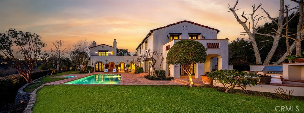 Price reduced! Motivated seller. Location,Location,Location! Ambiance of a Santa Barbara Spanish-style estate with panoramic views overlooking the 7th hole of world class Shady Canyon Golf Course. Nestled in a desirable private setting the end of a quiet cul-de-sac. The flexible layout displays a grand living room, formal dining room w/adjacent butler’s pantry and wine room, paneled home office; garage level playroom, gym, full bath, laundry room, and oversized 4-car garage with easy access. On the main level,a beautiful beamed ceiling master hosts a romantic fireplace, 3 walk-in closets, and a rejuvenating bath includes an air jetted tub, walk-in marble steam shower & private patio with custom fountain. There is a luxury home office with a full bathroom,closet and front yard beside the entry which could be treated as a bedroom as well. The top floor features 3 bedrooms with their full bathrooms, 2nd family room, 2nd laundry room, and a library. An upstairs guest casita w/kitchenette and view balcony can also be a billiards room. Ideal for entertaining, the great room highlights a chef's caliber kitchen, a grand fireplace, oversized island/breakfast bar and 6 sets of French doors opening to outdoor patio areas. Every room features peaceful vistas of the Shady Canyon Golf Course, hills, canyons, or the beautiful gardens. Enjoy resort like grounds year round with a salt water pool, bubbling spa, fountains, dual covered loggias, fireside lounge area and lush landscaping. Going to the downstairs, another laudry room,small bar area,a huge bedroom with full bathroom could be used as a gym,home theater, kids play room or for the nanny living. Brand new carpet, brand new inside paint.Shady Canyon residents enjoy two 24-hour guard gates, swimming pool, tennis, pickleball, sports court, clubhouse, as well as hiking/biking trails, playground and a world-famous Golf Club as well as close proximity to world-class shopping and dining; award-winning schools such as University High School, Sage Hill High School and the University of California at Irvine (‘UCI’).