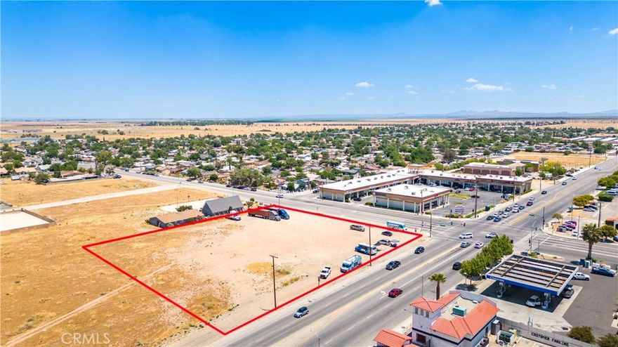 BEYOND ESTATES PRESENTS: PRIME COMMERCIAL OPPORTUNITY IN PALMDALE!



Location is everything, and this 1.83-acre commercial lot is a rare gem in the heart of Palmdale’s thriving business district. Zoned C3, this versatile property is ideal for a variety of commercial ventures, from retail centers to office spaces or mixed-use developments. Positioned on a high-traffic corner, it offers exceptional visibility, ensuring maximum exposure for your business. With utilities readily available, including water, electricity, and sewer, this lot is primed for seamless development. Surrounded by bustling shopping centers, restaurants, gas stations, and entertainment venues, it benefits from a strong customer base and constant foot traffic. Convenient access to major roads and transportation hubs makes this an unbeatable location for investors and entrepreneurs alike. Don’t miss this incredible opportunity to build your vision in one of Palmdale’s most sought-after commercial areas. Secure this prime piece of land today and turn your business dreams into reality!