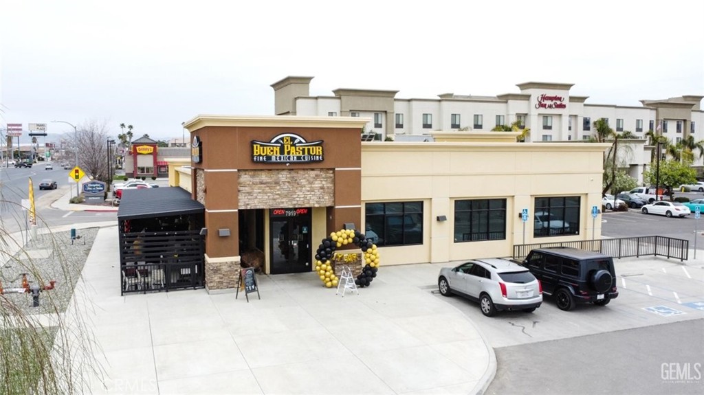 This is a turnkey opportunity to own a succesful Fine Mexican Cuisine Restaurant in Bakersfield CA. Known for its unique fusion of authentic Mexican Flavors and situated in a prime area surrounded by commercial businesses, this restaurant enjoys a steady flow of of both vehicle and foot traffic; Its location is in a highly- trafficked intersection next to the 58 hwy and alongside Gas Station, Starbucks, Hampton Inn further enhances its visibility and accessibility. Fully remodeled and updated with almost 700k invested in renovation, equipment, Decor etc. Featuring a private room for more than 40 guest fully equipped for meetings, trainings and much more, fantastic patio area, full modern Bar with a type 47 License. Built in 2017 this Building comes with 4,679 sq ft, 65 private paved parking's, 47,044 sq ft lot.