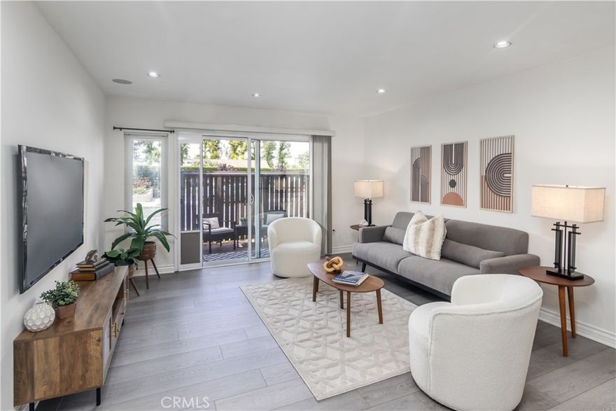 Discover contemporary living in this newly remodeled, lower-level condo in the heart of Tarzana. This stylish 2-bedroom, 1-bath home boasts new floors, recessed lighting, and fresh paint throughout. The updated kitchen features sleek stainless steel appliances and a dedicated bar area, perfect for entertaining. The master bedroom offers ample storage with a walk-in closet, while the second bedroom has mirrored closets and lots of light. The spacious bathroom has its own brand new in unit washer for your convenience. This condo combines modern upgrades with a prime location, offering both comfort and convenience. Enjoy the serene ambiance from your private patio, which also includes a large storage closet. The grounds have a private gym, pool,  playground,  basketball area, club house, outdoor bbq’s and a large community laundry room. The parking is covered two car tandem. The Tara Village is located in a prime location near shops, restaurants and easy access to the 101.  Don't miss this exceptional opportunity!