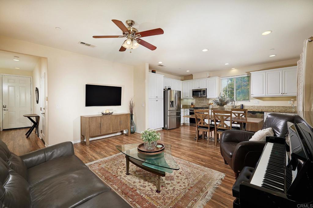 Welcome home to this amazing turn-key home in the gated community of Belmont in San Elijo Hills. A Prime Location within the community with privacy backing to the hill side. Downstairs you will find premium LVP flooring throughout, white kitchen cabinets, granite counters and newer stainless appliances including refrigerator and one half baths. The home comes with a Nest thermostat for your A/C and Heating along with a Ring doorbell for security as well as a keyless entry system. The upstairs offers 3 bedrooms, 2 baths and laundry room. The primary bathroom has a separate tub, shower, dual sinks and a walk-in closet. Don't miss the gated pool, spa and bbq area that only Belmont residence get to enjoy. San Elijo Hills offers award winning schools, parks, 19 miles of trails and shops to enjoy all within a short walk.