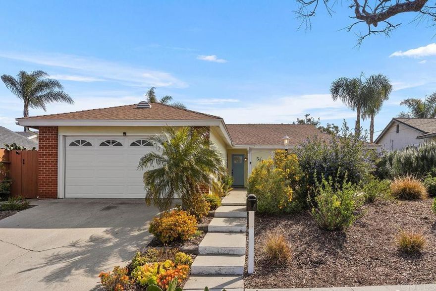 5179 Diane Ave has been owned by the same family since 1977. This four bedroom, two bathroom house was thoroughly and meticulously remodeled in 2018. New windows, window sliders and French doors together with two new skylights make this home bright and airy. Other updates include; new laminate flooring throughout, new ceramic tile flooring and fixtures in the bathrooms, freshly painted walls and ceilings in every part of the interior and exterior of the house, and a beautiful, entirely modernized kitchen with custom cabinetry. The waste pipe plumbing from the house to the street sewer was also completely redone in 2018. In 2023 a brand new heating and air conditioning system was added. There is a large garage equipped with a utility sink and new washer and dryer.   The interior of this home is cheerful, warm and spacious with natural light throughout. The open-plan living room & kitchen flow directly onto a private, terracotta tiled, outdoor, covered patio with an inviting garden area perfect for gatherings.  The bedrooms extend off of the hallway, each with a unique view. Two east facing bedrooms each have small private patios with garden scenery directly outside sliding glass doors. The two west facing bedrooms overlook the expansive and colorful vegetation in the front yard.   Both front and backyards were thoughtfully re-landscaped in 2018 along with a new irrigation system. This property is filled with native, drought tolerant and aromatic plants alongside more established plant life; including an abundant lime and fig tree in the backyard, a peach tree along the driveway, several fragrant rose bushes and a stunning fuchsia bougainvillea.   5179 Diane Ave is a charming, welcoming home, centrally located, in a great neighborhood with lovely neighbors.