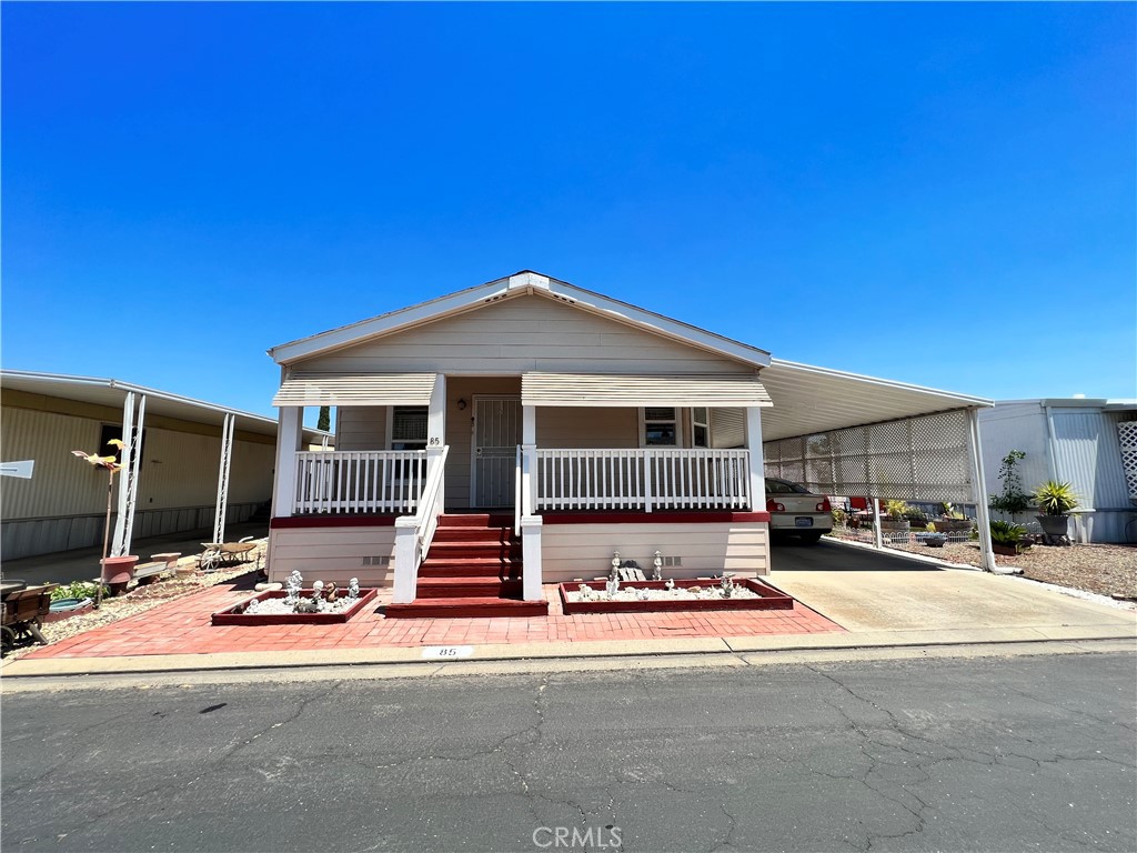 Welcome to Merced Senior 55+ mobile home park, Sierra Portal. This 2 bedroom, 2 bathroom features approximately 1,300 sq ft of living space, a very open floor plan, large master suite, large kitchen with lots of cabinets and counter space, gas range, refrigerator, washer, and dryer, included. This unit has a covered tandem parking, plus a shed. Park offers a front gate entrance for security, a clubhouse with many activities and amenities. Park also offers a large pool, hot tub, sauna, monthly dinners, etc... Call property manager to submit your application prior to writing an offer.