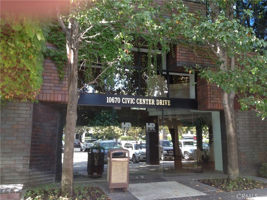 Impressive Two Story Office Building. First floor offices, NO elevator service, in this two story office building. Classic brick faced exterior with ivy on some portions. Open lobby, great views from offices. Full service lease that includes janitorial service. Located between the 10 & 210 freeways across from the Rancho Cucamonga Civic Center and San Bernardino County Courthouse. Restaurants and shopping within walking distance. South of Foothill Blvd (Route 66) & East of Haven. North East Corner of Civic Center Drive and Utica Ave.
